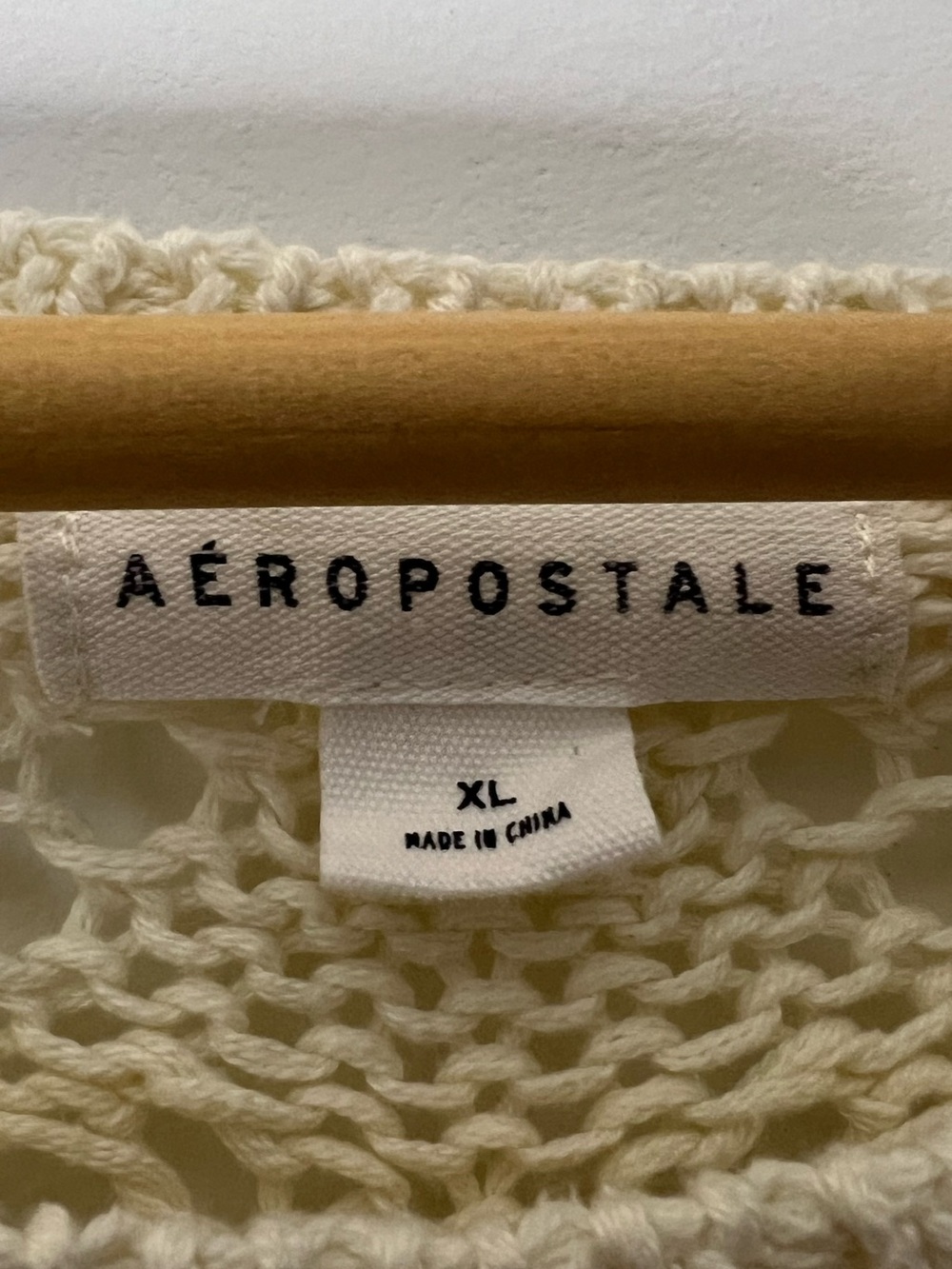 Aeropostale Cream Openwork Crochet Pullover Knit Sweater Boho Beachy Festival - Picture 5 of 14